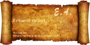 Erhard Ariel névjegykártya